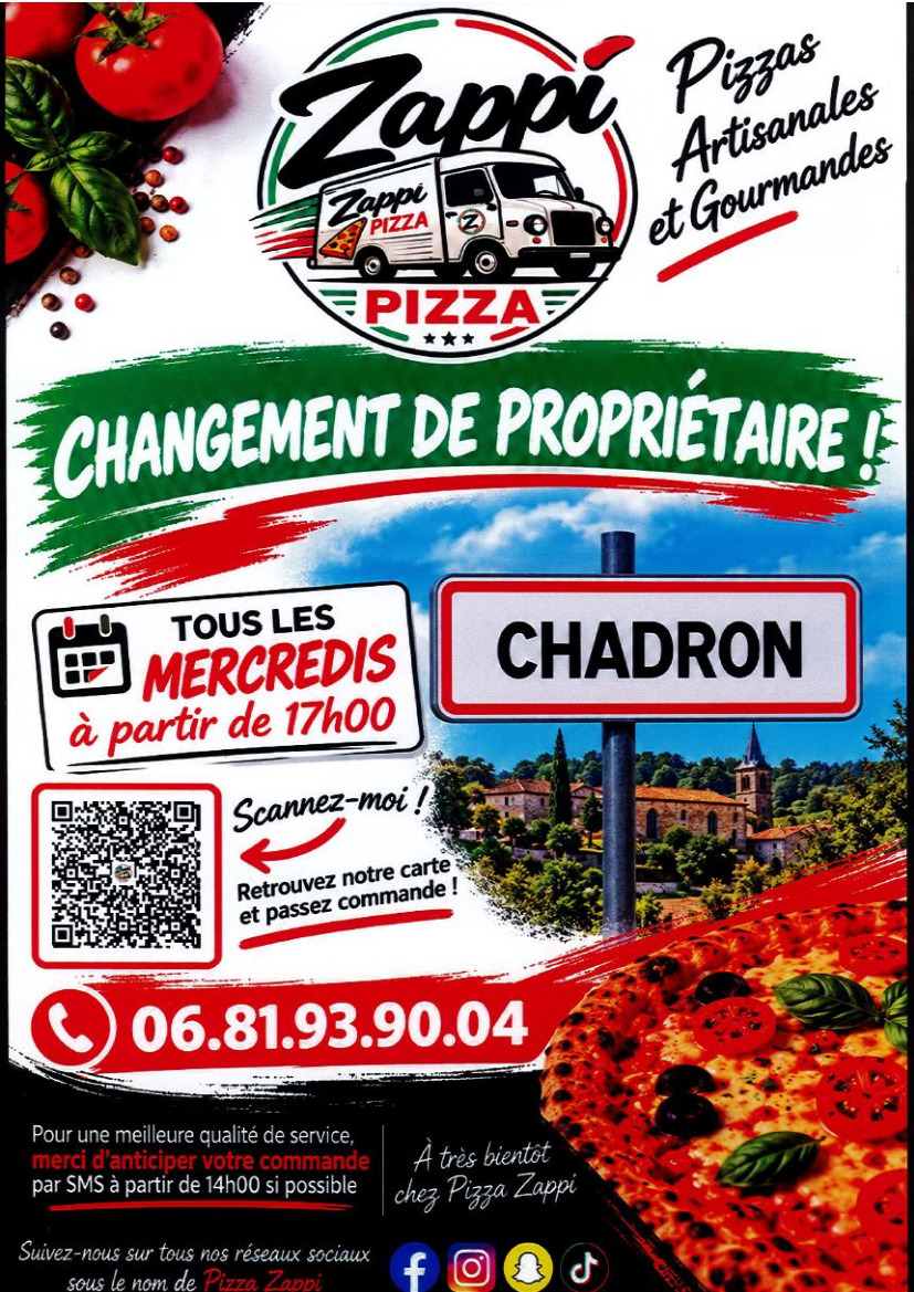 Actualités - Camion pizza - Changement de propriétaire - Mairie de Chadron